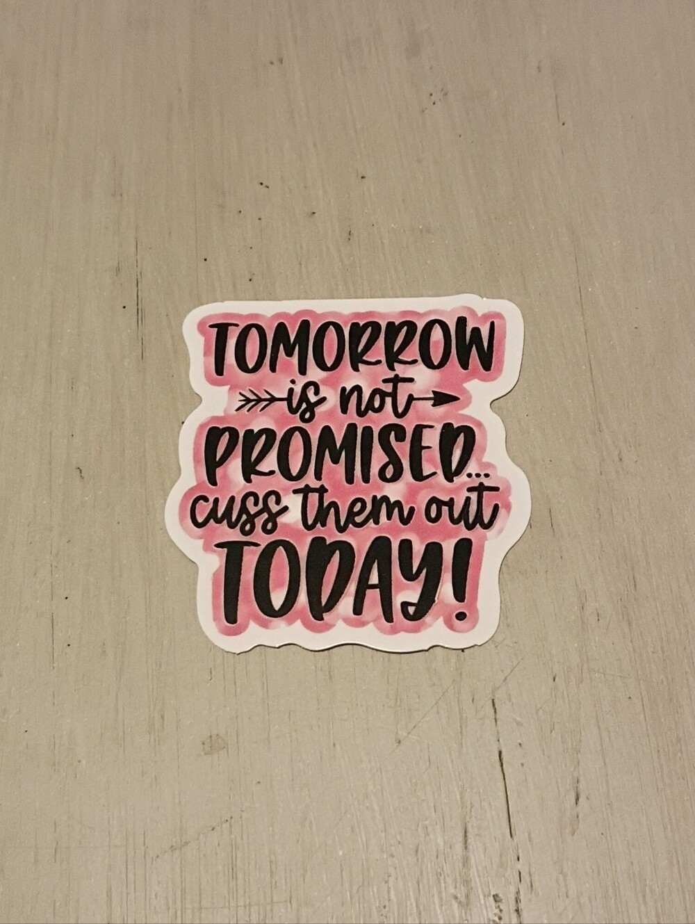 10/$10 Stickers Decals - Tomorrow Is Not Promised Cuss Them Out Today - New
